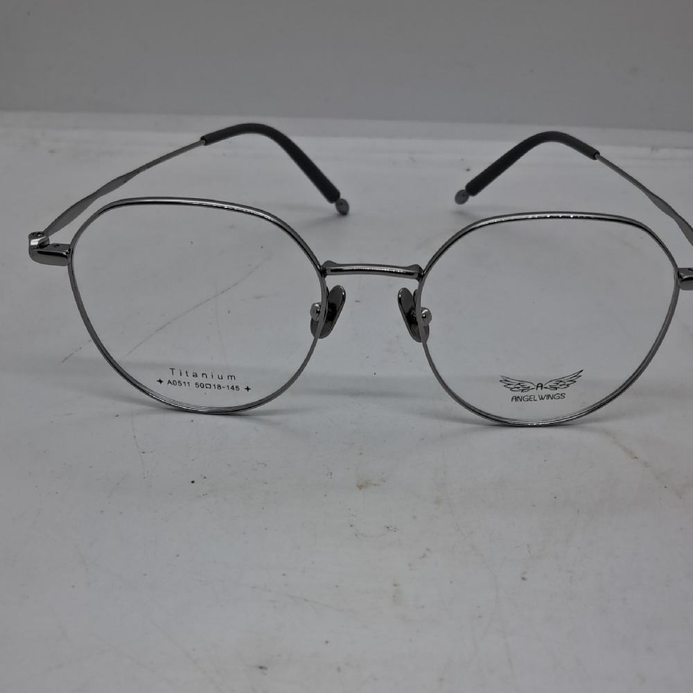 NWT R-ABLE Angel Wings Silver Round Eyeglass Frames AD511 Unisex